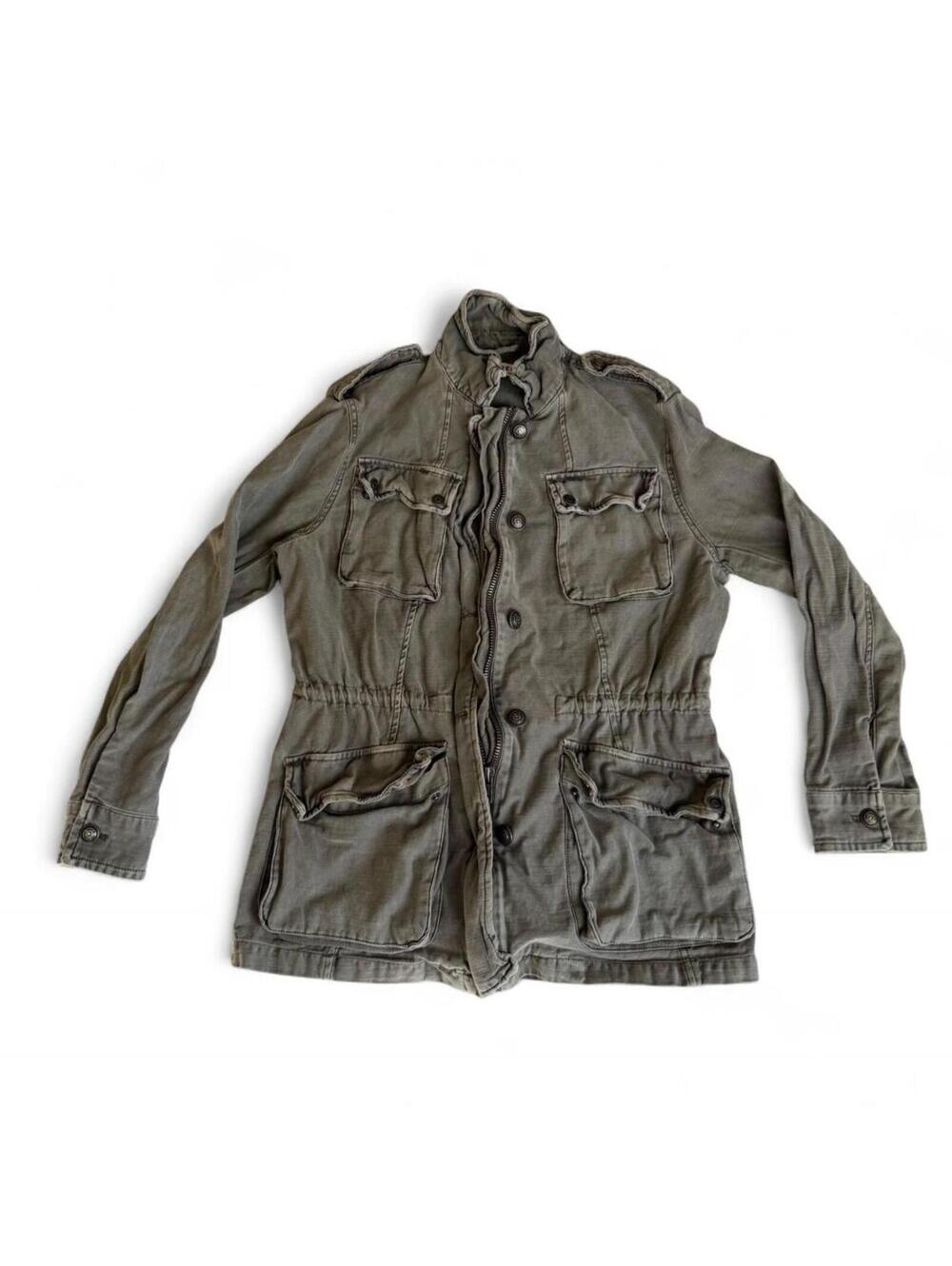 Women's Free People khaki green military jacket with button-up front S